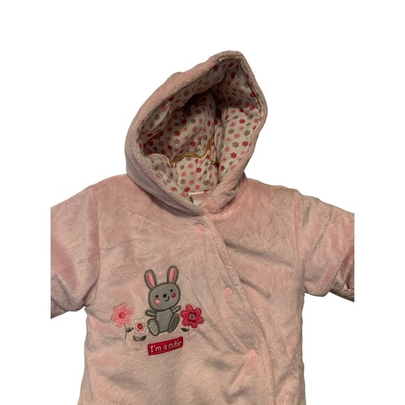 Child Of Mine Carters Girls Infant baby Size 0 3 Months Pink Hooded Bunting Coat - Picture 2 of 3